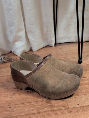 Dansko Brown Suede Clog Mules